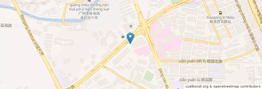 Mapa de ubicacion de 广州酒家(昌岗店) en Китай, Гуандун, Гуанчжоу, 海珠区, 昌岗街道.