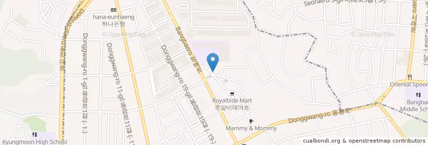 Mapa de ubicacion de Cerawork 方背牧场 en Coreia Do Sul, Seul, 서초구, 방배4동.