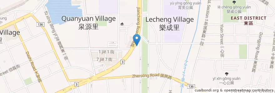 Mapa de ubicacion de 中國石油 en 臺灣, 臺中市, 東區.
