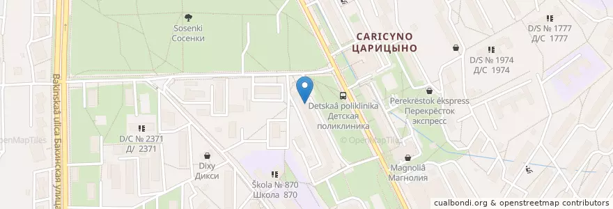 Mapa de ubicacion de Самый лучший en Rusia, Distrito Federal Central, Москва, Южный Административный Округ, Район Царицыно.