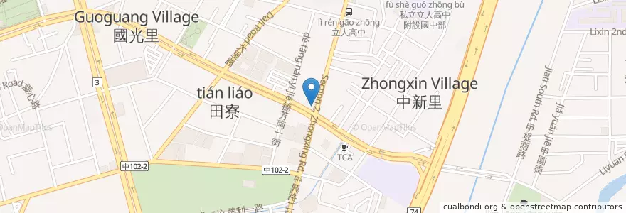Mapa de ubicacion de 莊家火雞肉飯 en Taiwan, Taichung, 大里區.