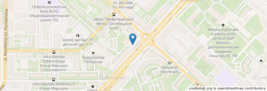 Mapa de ubicacion de Бургер Кинг en Rússia, Distrito Federal Central, Москва, Северо-Западный Административный Округ, Район Щукино.