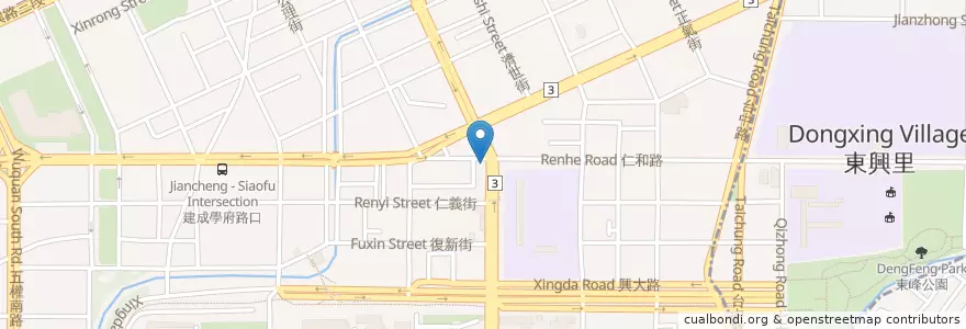 Mapa de ubicacion de 85度C en Tayvan, Taichung, 南區.