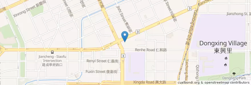Mapa de ubicacion de 合作金庫商業銀行 en Taiwan, Taichung, 南區.