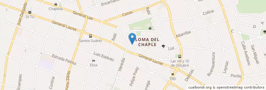 Mapa de ubicacion de garage en Cuba, La Habana, Diez De Octubre.