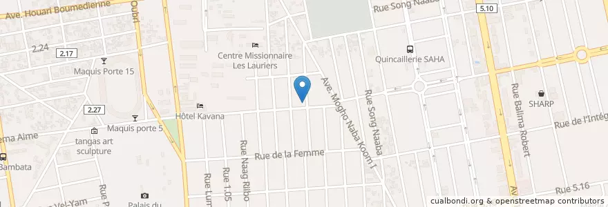 Mapa de ubicacion de Chez madame sall en Burkina Faso, Centre, Kadiogo, Ouagadougou.
