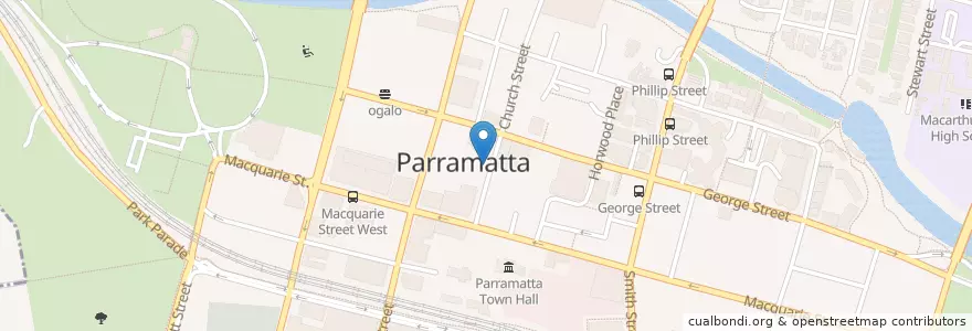 Mapa de ubicacion de ANZ en Australia, Nueva Gales Del Sur, Sydney, City Of Parramatta Council.