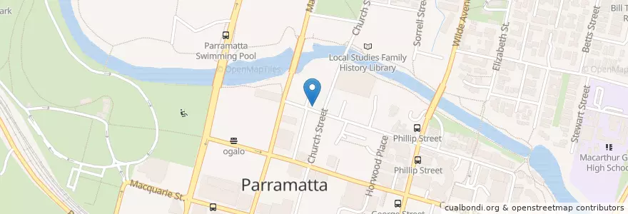 Mapa de ubicacion de Sauté Thai Restaurant en Австралия, Новый Южный Уэльс, Sydney, City Of Parramatta Council.