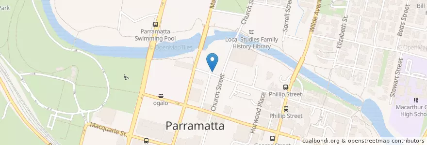 Mapa de ubicacion de Kouzina Greco en Austrália, Nova Gales Do Sul, Sydney, City Of Parramatta Council.