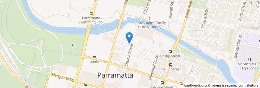 Mapa de ubicacion de Mad Mex en Austrália, Nova Gales Do Sul, Sydney, City Of Parramatta Council.