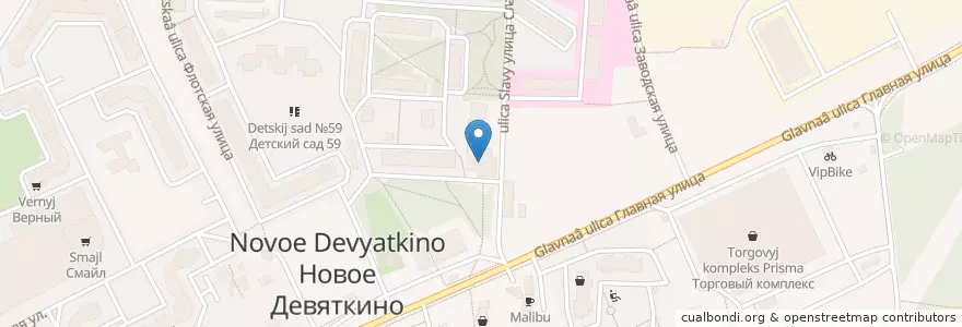 Mapa de ubicacion de Dent en Russie, District Fédéral Du Nord-Ouest, Oblast De Léningrad, Всеволожский Район, Новодевяткинское Сельское Поселение.