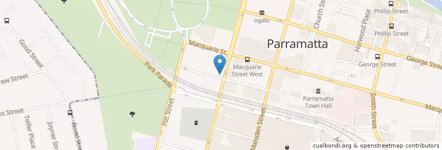 Mapa de ubicacion de Eden's Café en Австралия, Новый Южный Уэльс, Sydney, City Of Parramatta Council.