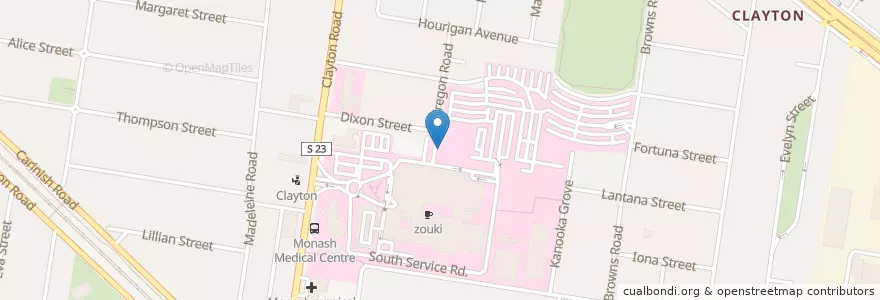 Mapa de ubicacion de Gigil en Australie, Victoria, City Of Monash.