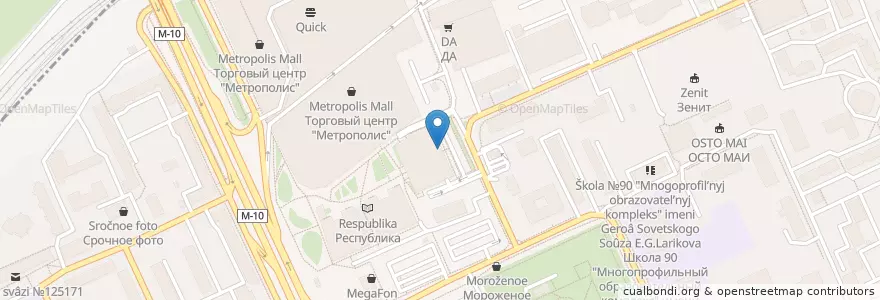 Mapa de ubicacion de Чайка en Rusia, Центральный Федеральный Округ, Москва, Северный Административный Округ, Войковский Район.