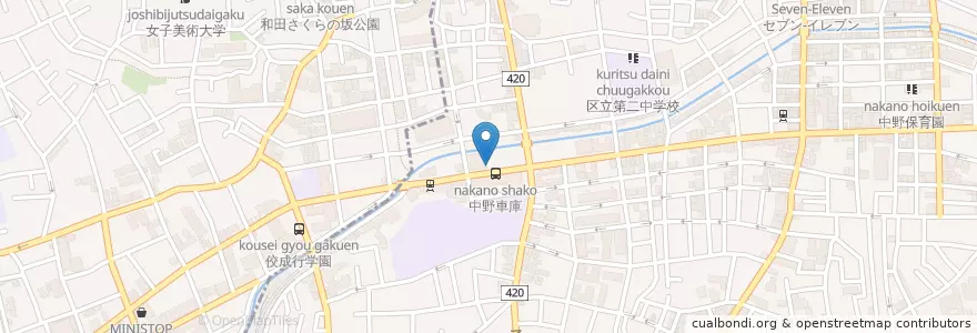 Mapa de ubicacion de たこぼうず en Japonya, 東京都, 中野区.