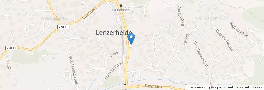 Mapa de ubicacion de Schul- und Gemeindebibliothek Obervaz/Lenzerheide en Швейцария, Граубюнден (Гризон), Albula, Vaz/Obervaz.