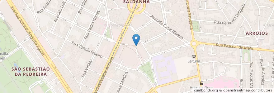 Mapa de ubicacion de Aron Sushi en ポルトガル, Área Metropolitana De Lisboa, Lisboa, Grande Lisboa, リスボン.