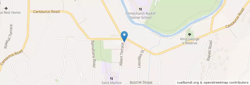 Mapa de ubicacion de Mobil en Nova Zelândia, Canterbury, Christchurch City, Saint Martins, Halswell-Hornby-Riccarton Community, Spreydon-Cashmere Community.
