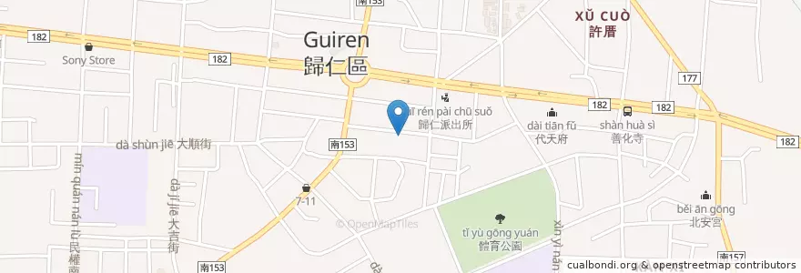 Mapa de ubicacion de 阿鴻土魠魚羹 en 臺灣, 臺南市, 歸仁區.