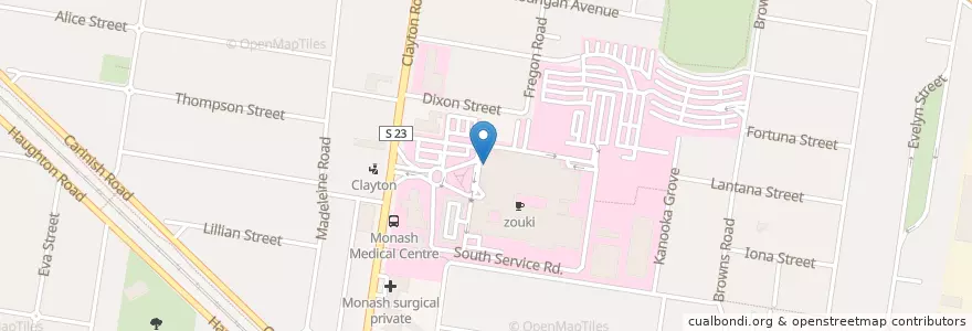 Mapa de ubicacion de Emergency Department en オーストラリア, ビクトリア, City Of Monash.