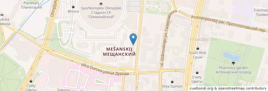 Mapa de ubicacion de Lari en Rusland, Centraal Federaal District, Moskou, Центральный Административный Округ, Мещанский Район.