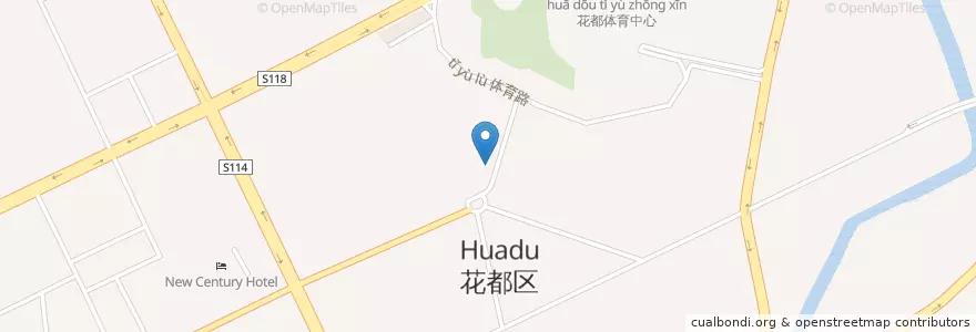Mapa de ubicacion de 花都区技工学校 en China, Guangdong, Guangzhou City, Huadu District.