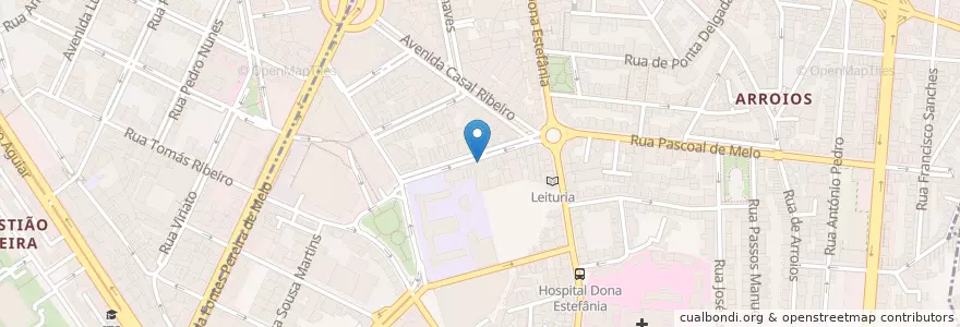 Mapa de ubicacion de Hospital Veterinário da Estefânia en Portugal, Área Metropolitana De Lisboa, Lisboa, Grande Lisboa, Lisbon, Arroios.