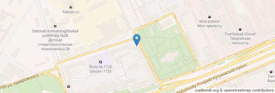 Mapa de ubicacion de Денталджаз en Russia, Distretto Federale Centrale, Москва, Западный Административный Округ, Район Дорогомилово.