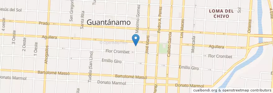 Mapa de ubicacion de Rafael Orejon Forment en كوبا, Guantánamo, Guantánamo, Ciudad De Guantánamo.