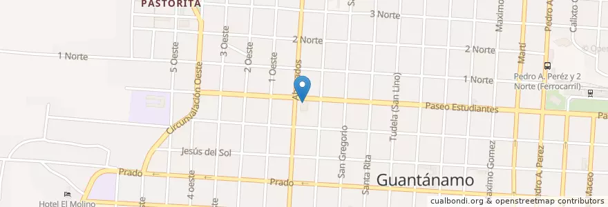 Mapa de ubicacion de Guaso en Kuba, Guantánamo, Guantánamo, Ciudad De Guantánamo.