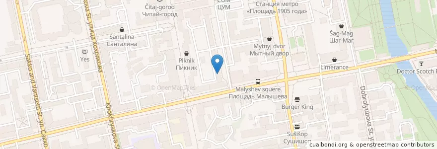 Mapa de ubicacion de Мой друг Оливье en ロシア, ウラル連邦管区, スヴェルドロフスク州, エカテリンブルク管区.