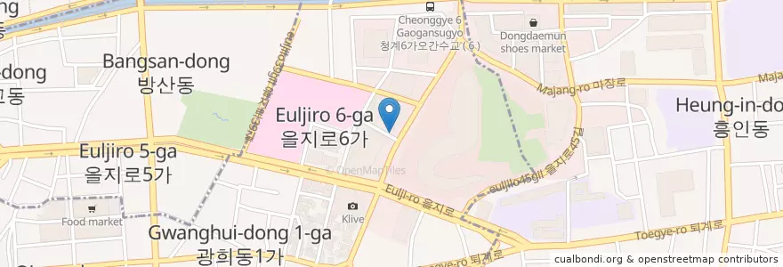 Mapa de ubicacion de 오설록 en كوريا الجنوبية, سول, 광희동.