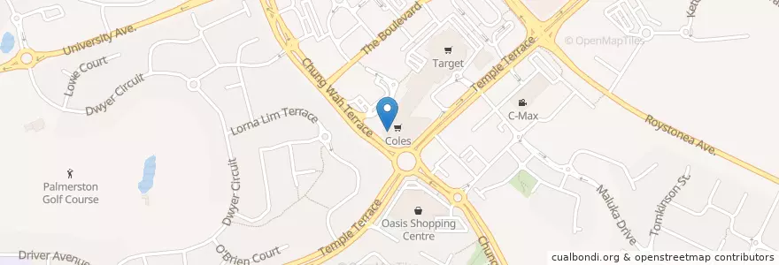 Mapa de ubicacion de Commowealth Bank en 澳大利亚, 北领地, City Of Palmerston, Palmerston.