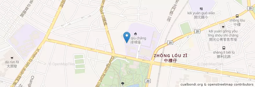 Mapa de ubicacion de 紫卿亭 en تایوان, 臺南市, 北區.