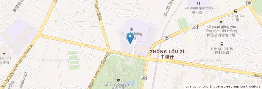 Mapa de ubicacion de 熱食部 en 타이완, 타이난 시, 베이구.