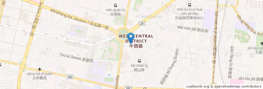 Mapa de ubicacion de 上舜碗稞 en Taiwan, 臺南市, 中西區.