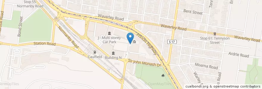 Mapa de ubicacion de Flipside en Australia, Victoria, City Of Stonnington, City Of Glen Eira.