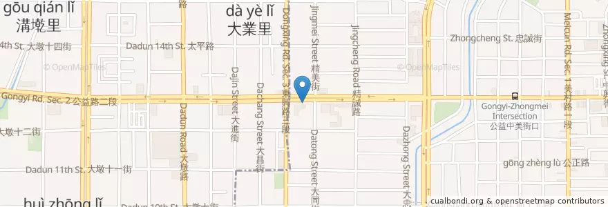 Mapa de ubicacion de 遇見和食-公益店 en 台湾, 台中市, 南屯区.