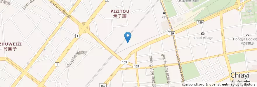 Mapa de ubicacion de 三寶山靈嚴講堂 en Taiwan, Taiwan, Chiayi, Landkreis Chiayi, 西區.