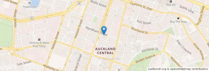 Mapa de ubicacion de Ding Dong Lounge en ニュージーランド, オークランド, Waitematā.
