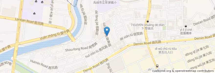 Mapa de ubicacion de 牛吠吠 en Taiwan, Kaohsiung, 楠梓區.