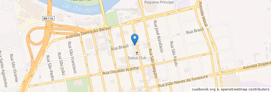 Mapa de ubicacion de Buffet Pessin en Brazil, Jižní Region, Rio Grande Do Sul, Região Metropolitana De Porto Alegre, Região Geográfica Intermediária De Porto Alegre, Região Geográfica Imediata De Novo Hamburgo - São Leopoldo, São Leopoldo.
