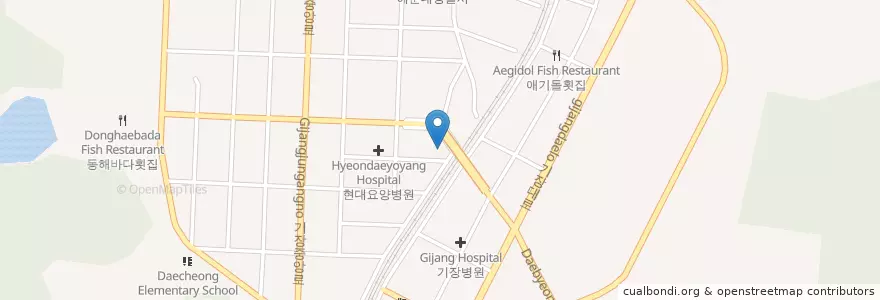 Mapa de ubicacion de 평거요양병원 en Республика Корея, Пусан, 기장군, 기장읍.