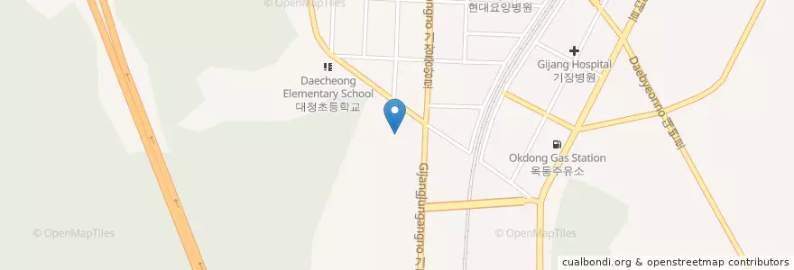 Mapa de ubicacion de 대청중학교 en كوريا الجنوبية, بسان, 기장군, 기장읍.
