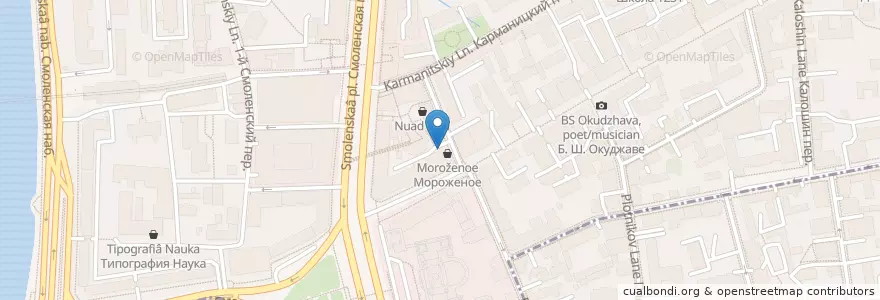 Mapa de ubicacion de Городской туалет en Rússia, Distrito Federal Central, Москва, Центральный Административный Округ, Район Арбат.
