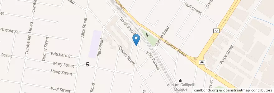 Mapa de ubicacion de Auburn Fresh Juice Centre en Австралия, Новый Южный Уэльс, Sydney, Cumberland City Council.