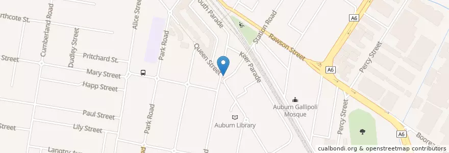 Mapa de ubicacion de Ali Baba's en أستراليا, نيوساوث ويلز, Sydney, Cumberland City Council.