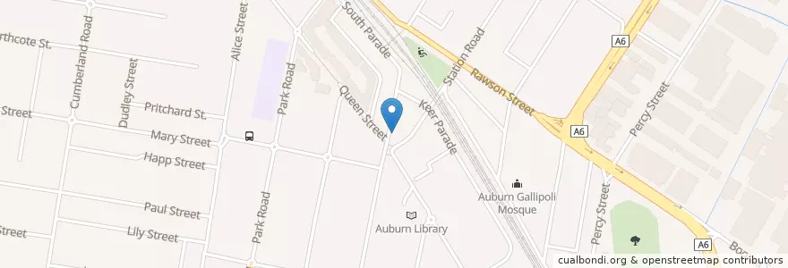 Mapa de ubicacion de Dr. Mervat Akladious GP en Australia, New South Wales, Sydney, Cumberland City Council.