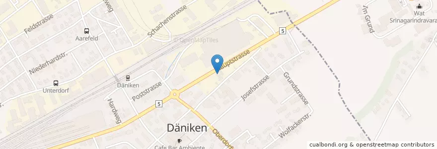 Mapa de ubicacion de Shell Däniken en Schweiz, Solothurn, Amtei Olten-Gösgen, Bezirk Olten.