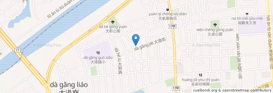 Mapa de ubicacion de 阿樂汕頭意麵 en تايوان, تاينان, 北區.